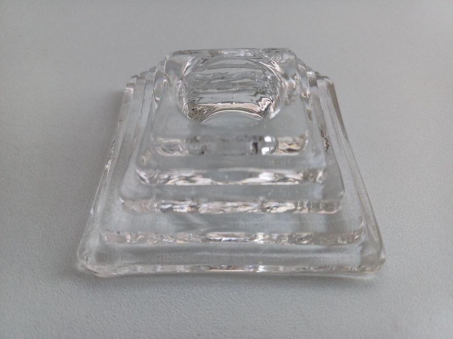 2 pequenos castiçais/porta-velas de vidro