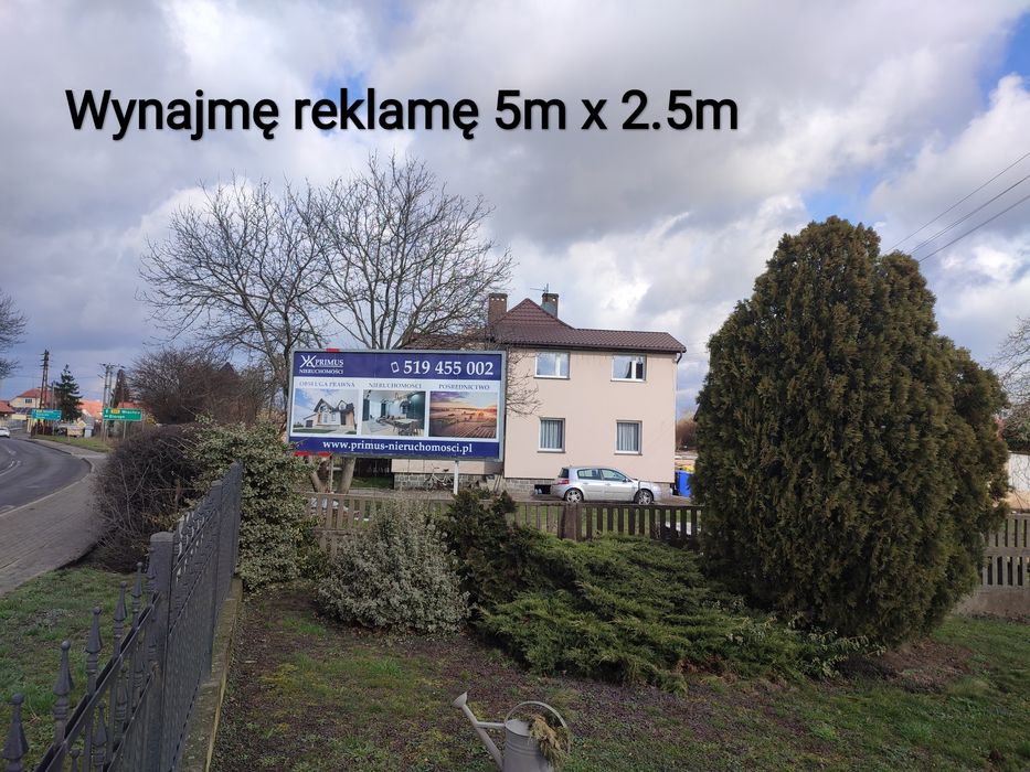 Wynajmę reklamę 2.5m x 5 m  Borek Strzelinski