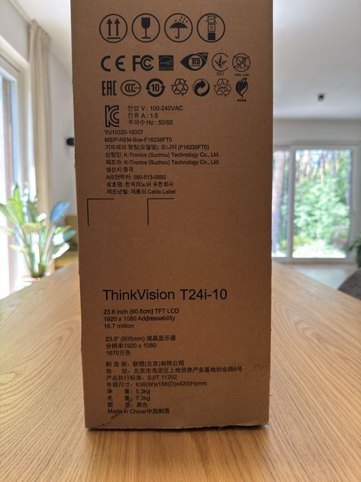 Monitor Lenovo Thinkvision T24i-10
