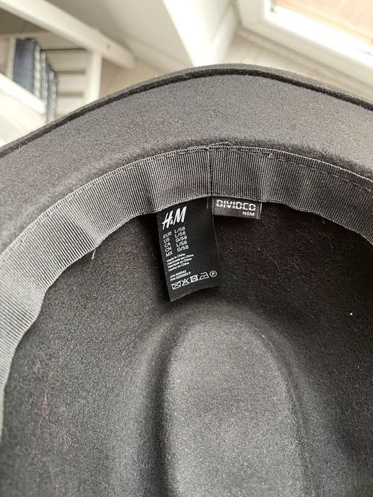 Czarny wełniany kapelusz h&m wełna