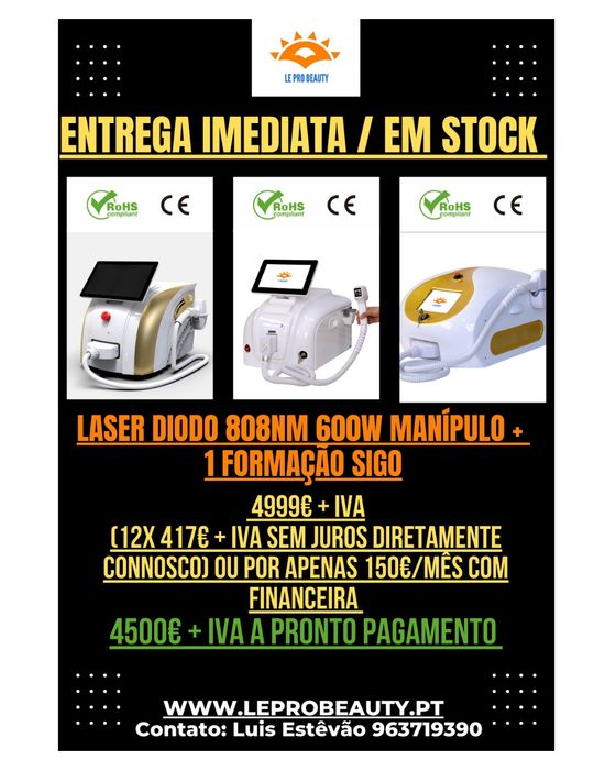 Laser Diodo 808nm Exclusivo em Portugal + 2 anos garantia + Curso