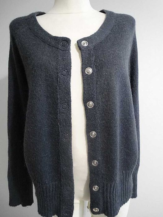 Sweter Kardigan Moherowy Wełniany Szary Ciepły Ellos 42/44