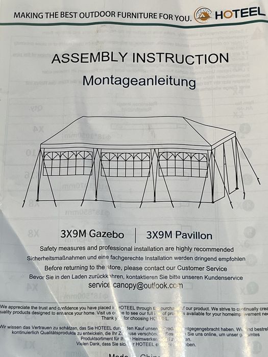 Namiot pawilon ogrodowy wystawowy imprezowy biały 3x9m,