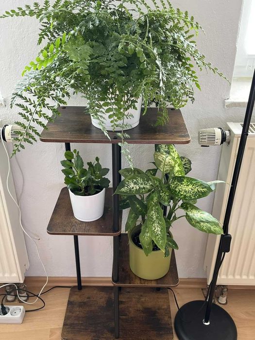 Kwietnik stojak na kwiaty drewniany narożny z 4 poziomami 78 cm