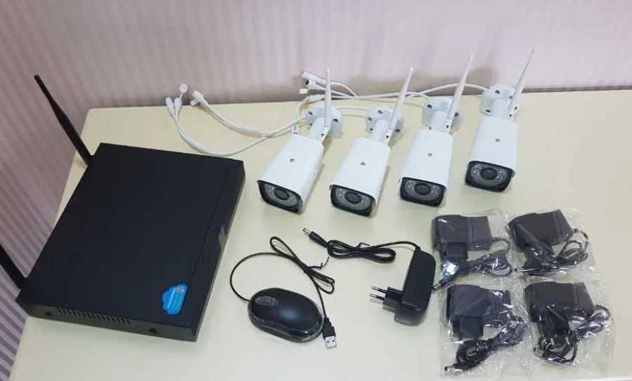 Без проводной WIFI комплект камер видеонаблюдения 4 камеры