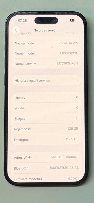 Iphone 14 pro 128GB. Bateria 100% kondycji