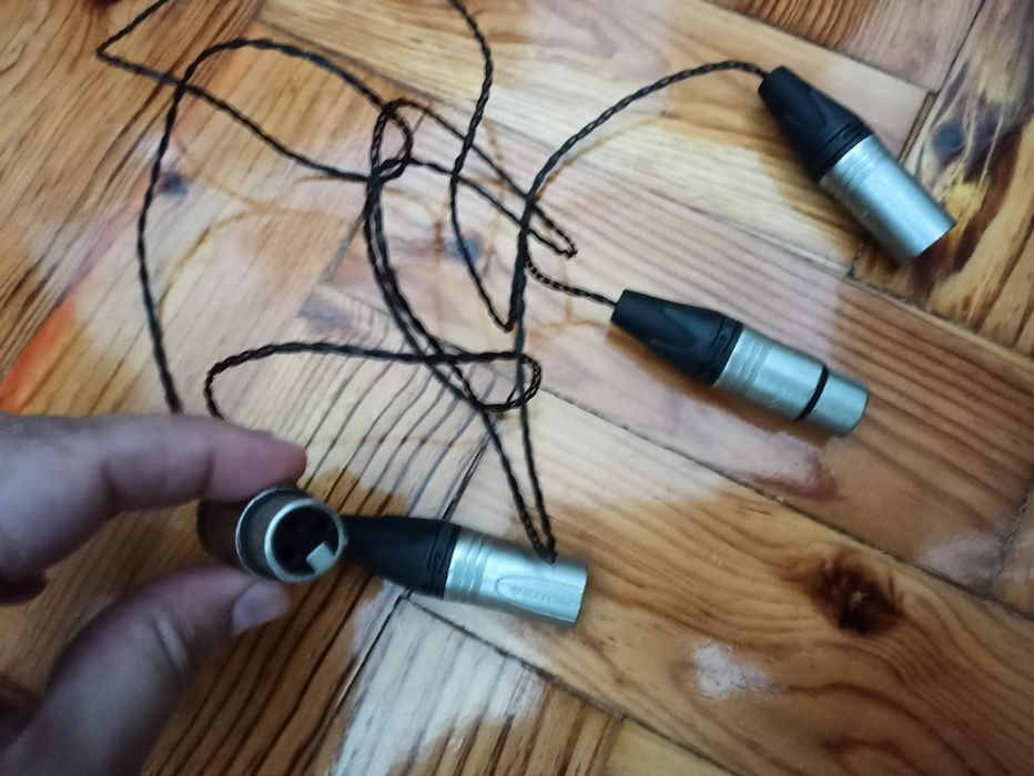 Cabos XLR banhados a prata com 1m