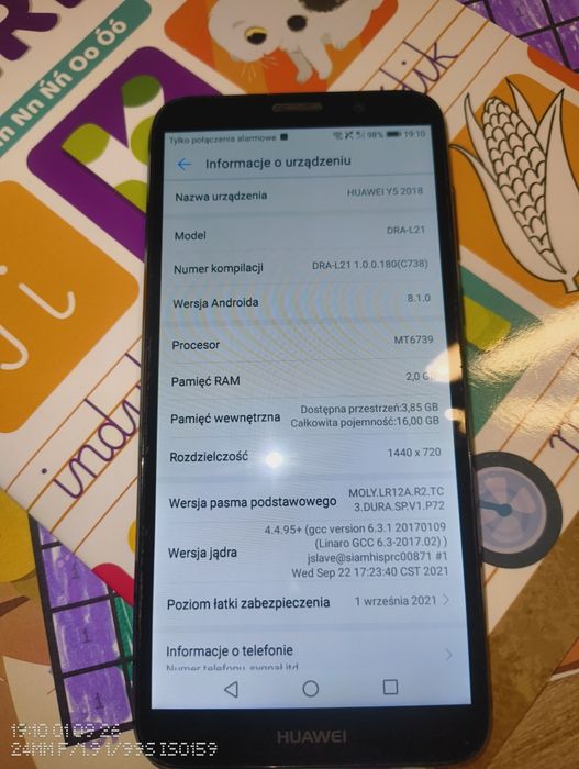 Huawei y5 2018 sprawny działa , szkło na ekranie