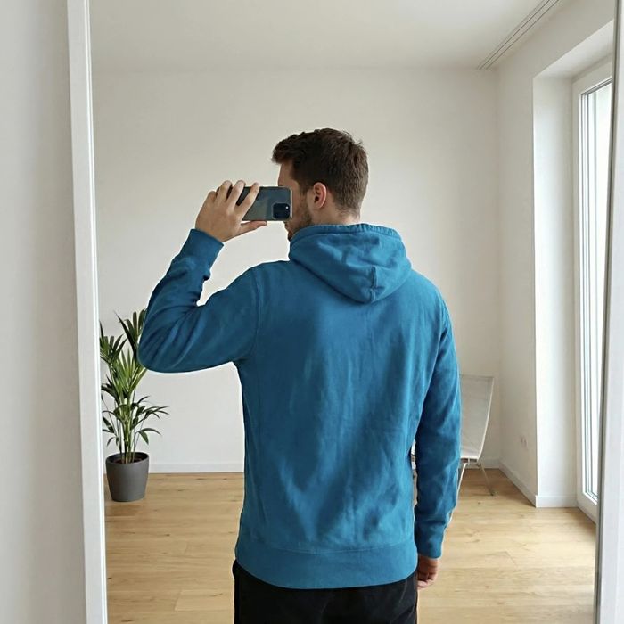 Vintage Champion hoodie | Petrol blue | 100% bawełna XXL bluza męska