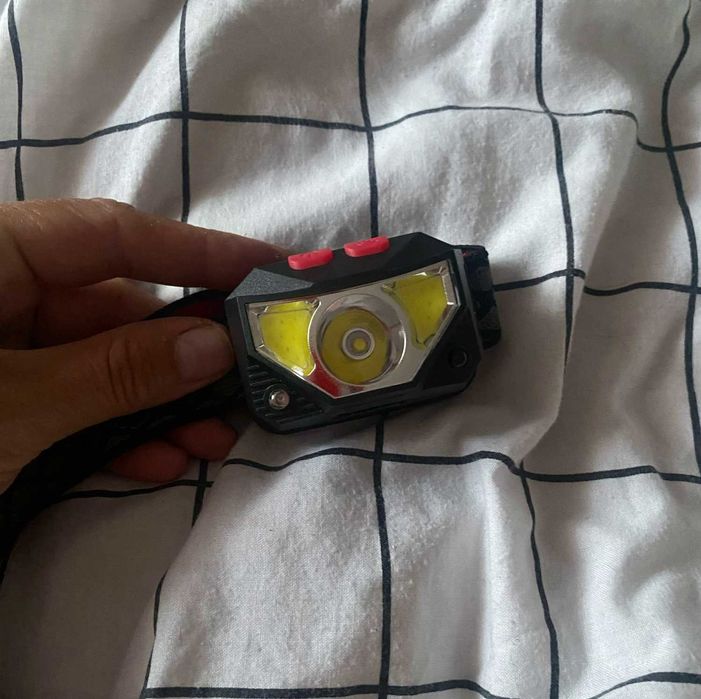 Крутой COB LED фонарик налобный с датчиком движения 8 реж. (красный)