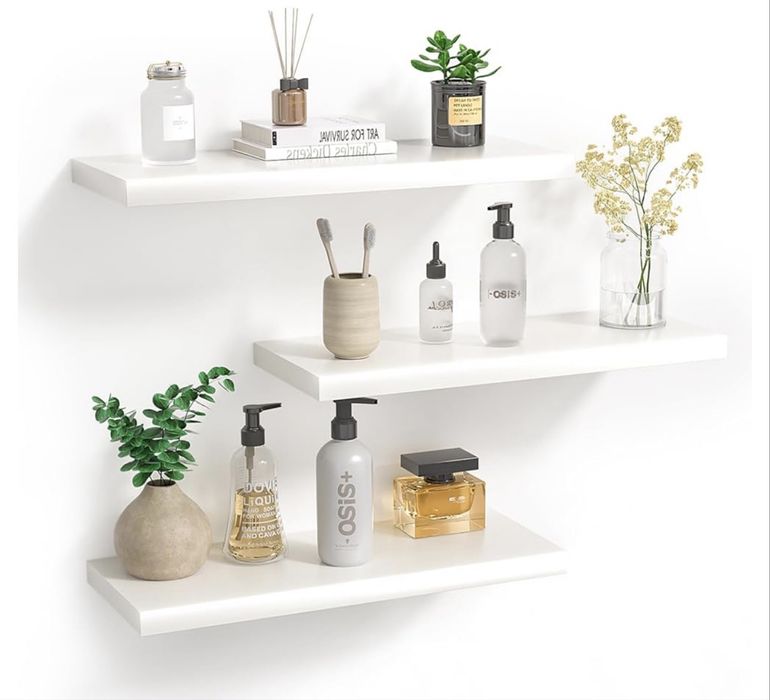 Zestaw 3 pływających półek – Biały