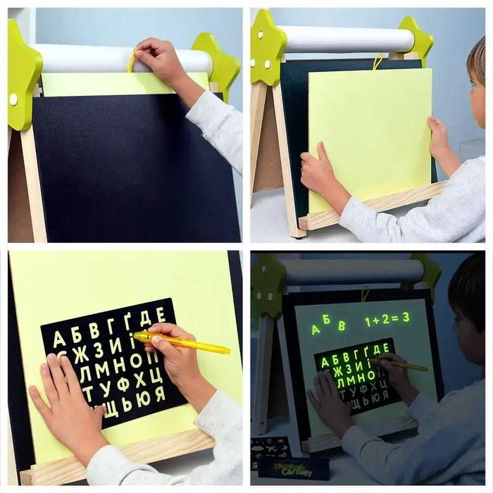 Мольберт дитячий настільний 5в1 двосторонній,дошка малювання магнітна.