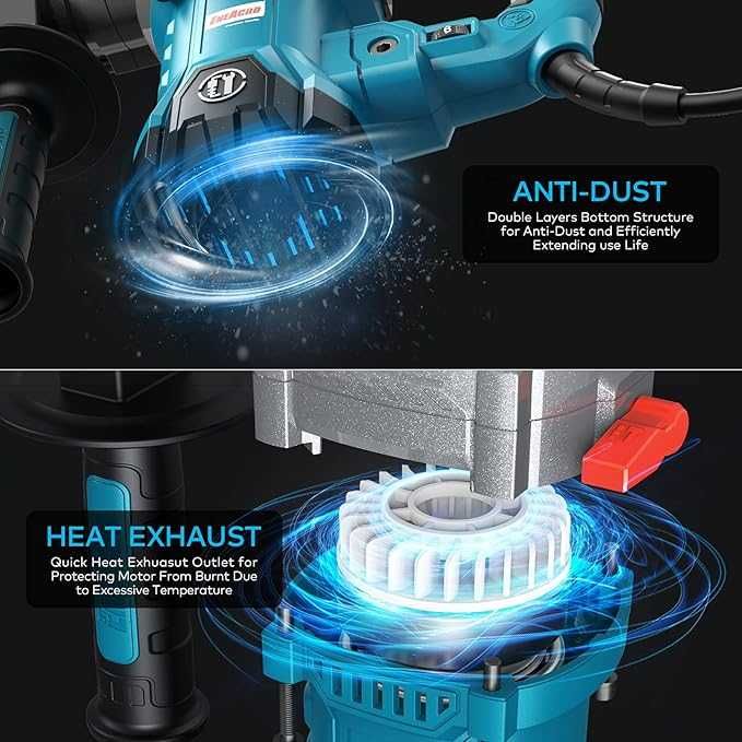 Młot udarowy 1500 W 6J, wiertarka udarowa