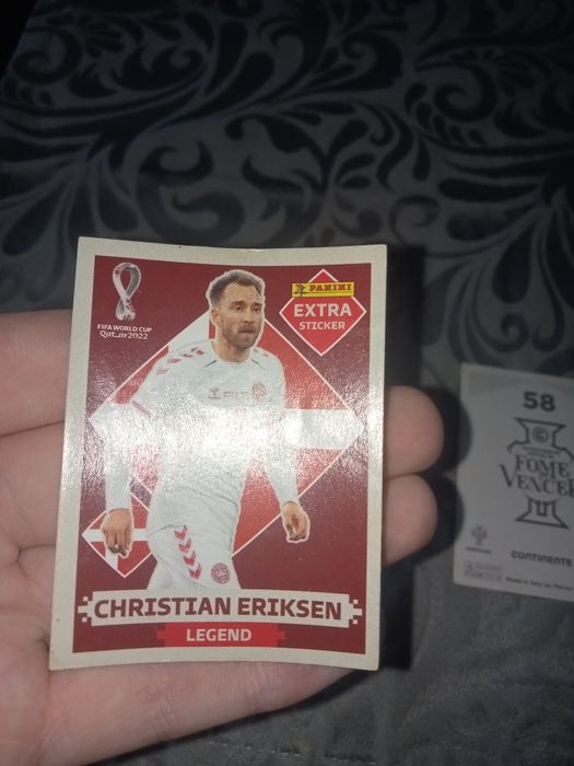 Lote 3 Cromos Panini Raros-CR7+Lewandoswski+Eriksen-Estado Novo