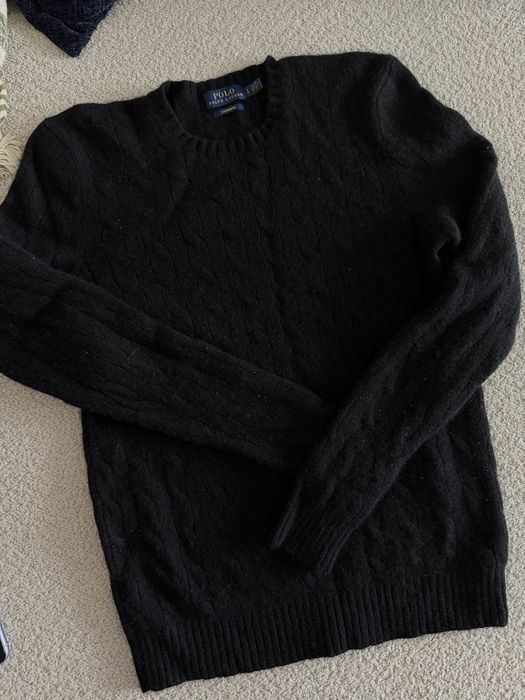 Sweter Ralph Laurent czarny 100% kaszmir roz L