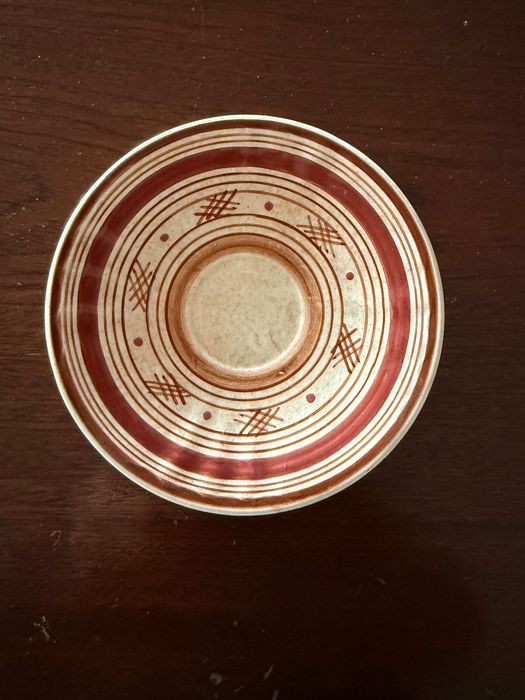 Chávena e pires arte grega antiga Keramikos pintado à mão excelente