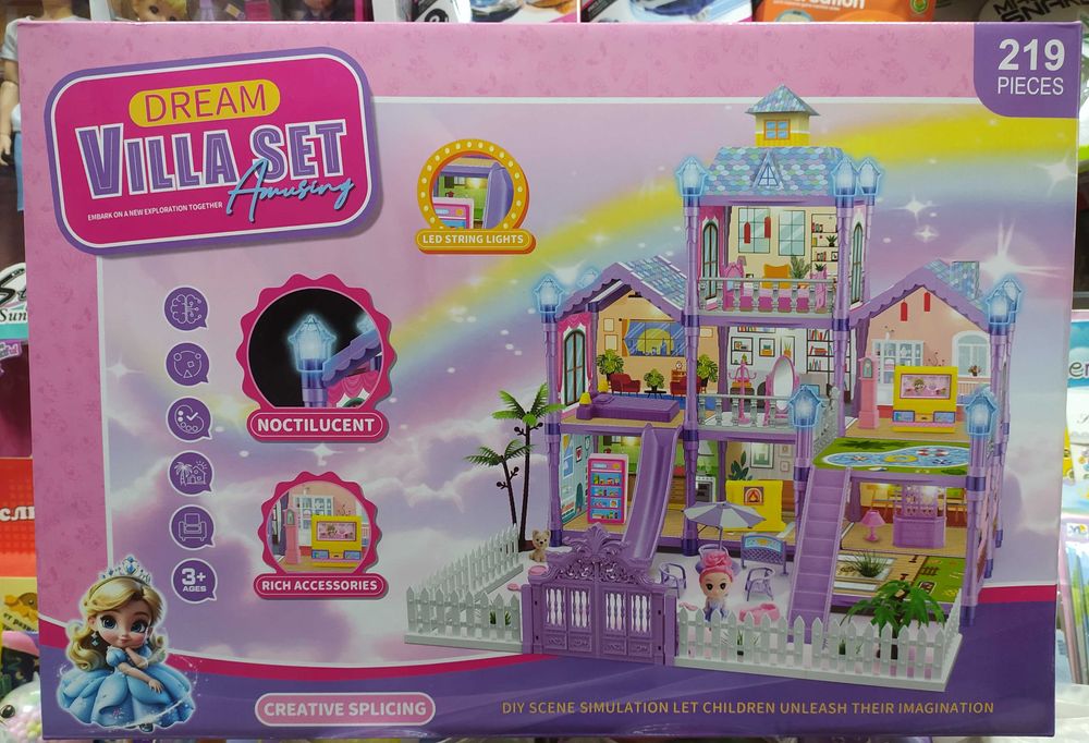 Будиночок Конструктор від 3 років для ляльки зі світлом 219 дет