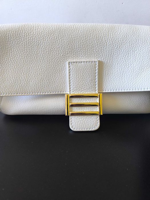 Biała skórzana torebka – Made in Italy – skóra naturalna