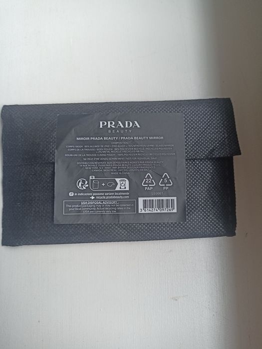 Prada люстерко дзеркало міні в чохлі  , зручне для сумочки, нове