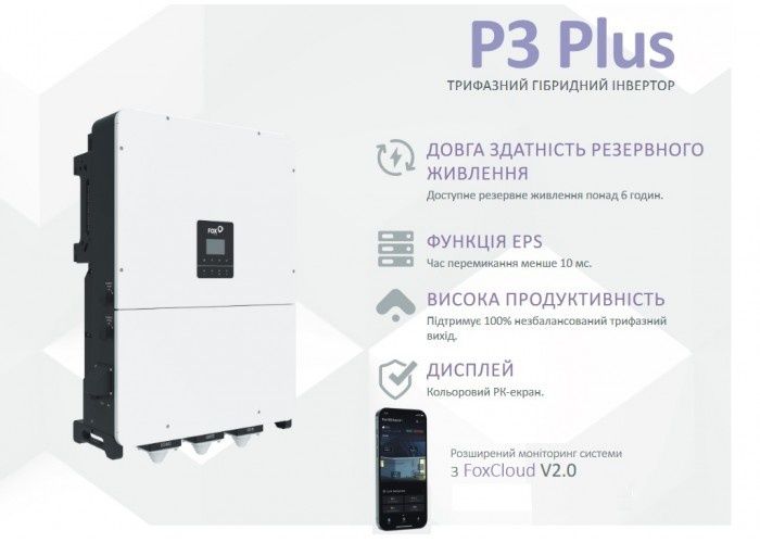 Гібридний інвертор FOX ESS P3-125 Plus