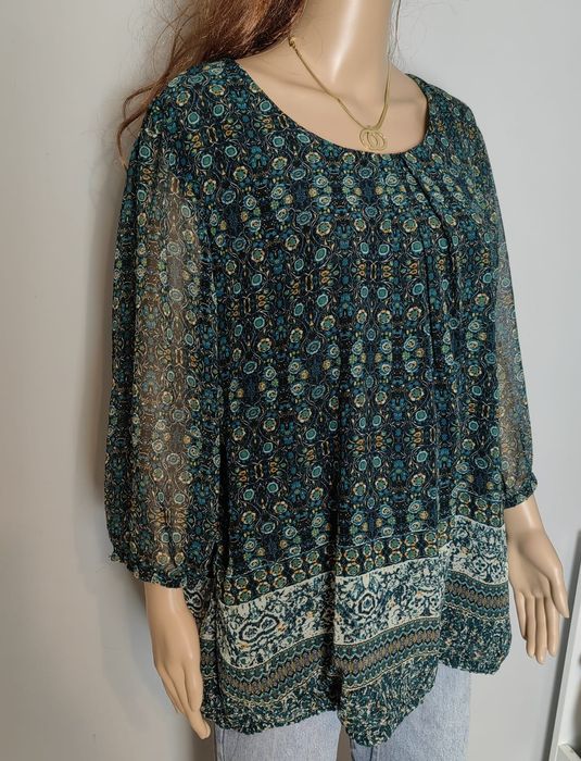 Bluzka kolorowa wzory 50 5xl  elegancka plus size