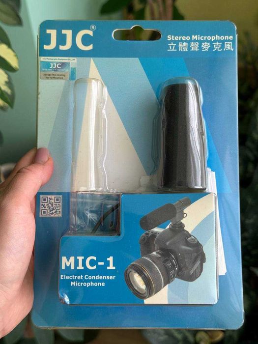 накамерний стереомікрофон JJC MIC-1 Stereo Electret Condenser Microphone з упакуванням