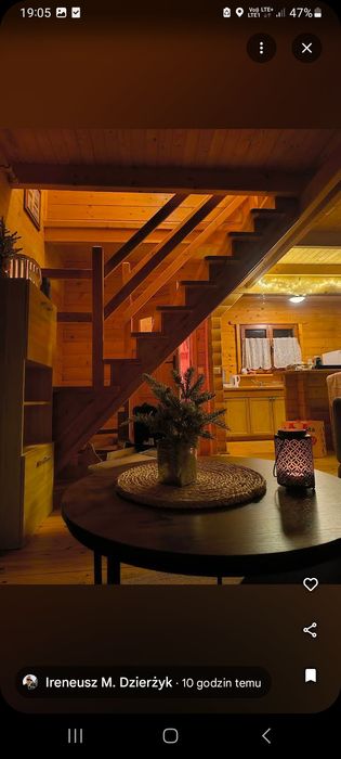 Domek nad jeziorem  na Mazurach Caloroczny Kominek linia brzegowa