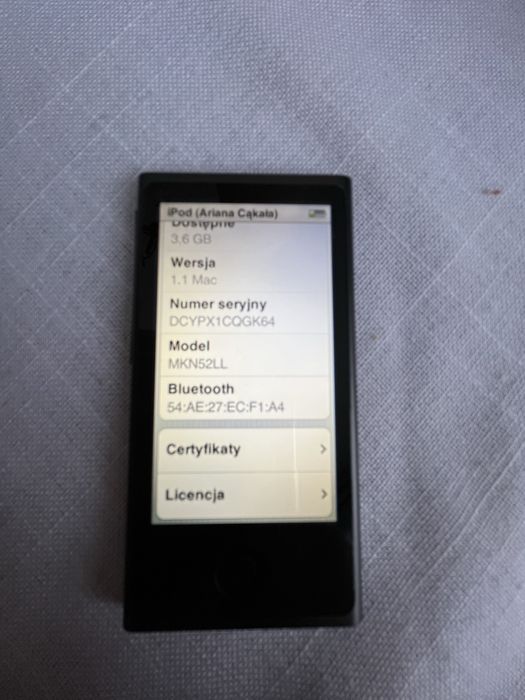 iPod Nano 7gen srebrny