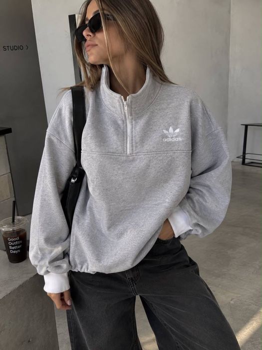 Вкорочена кофта “Adidas”.  Жіноча утеплена кофта на флісі