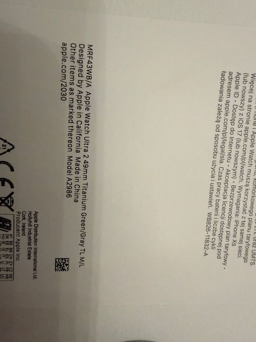 Apple Watch Ultra 2 z dodatkowym paskiem