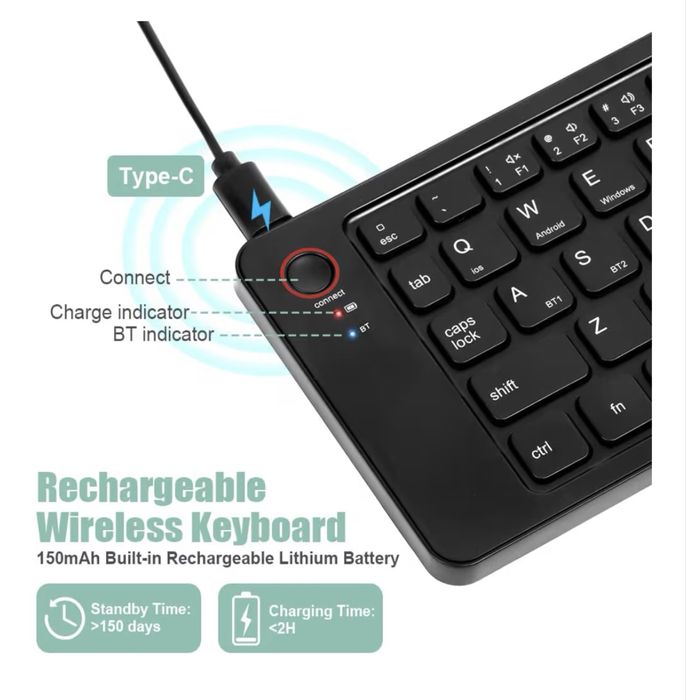 Teclado Dobrável Bluetooth