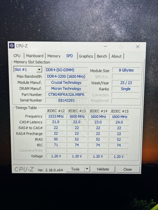 Оперативна пам'ять Samsung DDR3L 8GB 1600MHz (M471B1G73EB0-YK0) для ноутбука