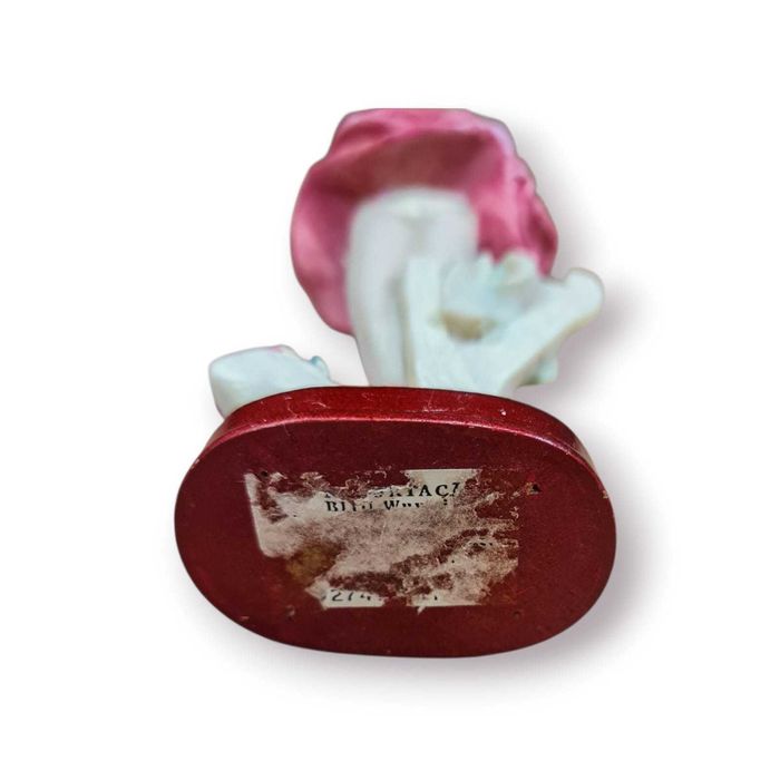 Estatueta Bailarina com Flores – Vestido Rosa, 16 cm