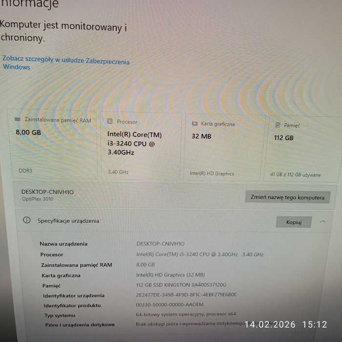 Komputer stacjonarny Dell Inc. 8GB