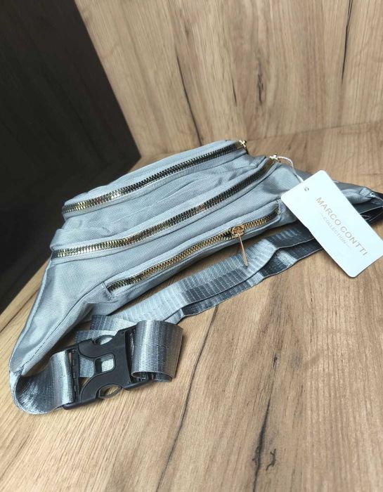 Nerka damska nowa duża pojemna Marco Contti modna szara torebka