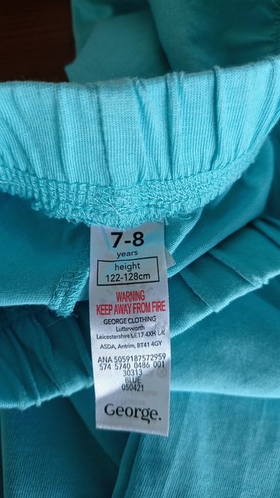 Штанишки george серо-коричневые, бирюзовые на 7-8 лет рост 122-128 см