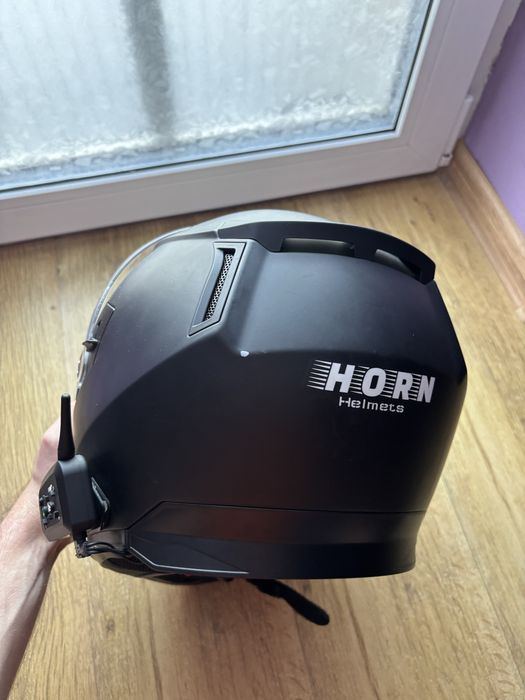 Kask motocyklowy HORN z interkomem EJEAS V6 Pro + 2 szyby - Rozmiar M