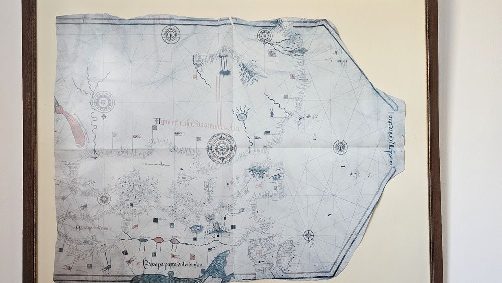 Quadro carta náutica emoldurada 118x95