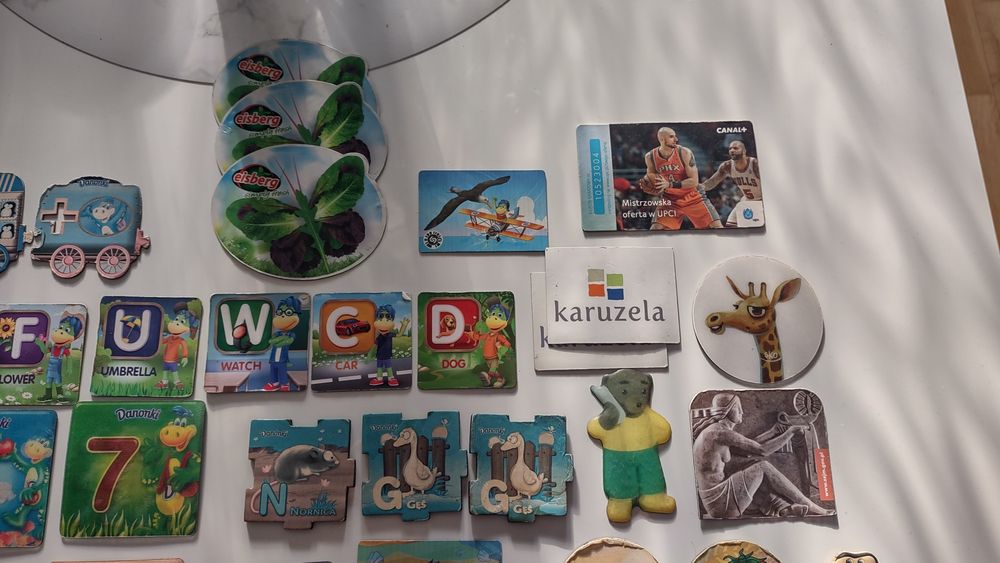 Magnesy na lodówkę z kolekcji Danonki i inne