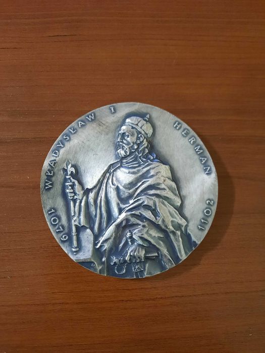 Medal Władysław I Herman  Seria PTAiN  Koszalin 70 mm, srebrzony i brąz