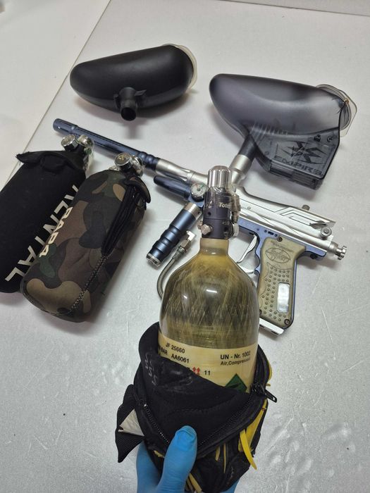 Pack Paintball Pro: Spyder Fenix ACS (C/ Caixa) + Loader Eletrônico Empire + Botija Carbono