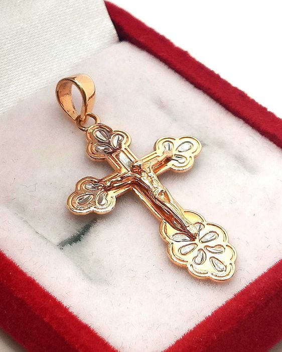 Złota zawieszka krzyżyk z Jezusem Pr.585 W:1,62gr InterSKLEP