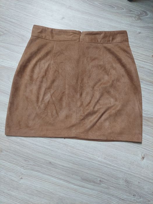 Mini spódniczka welur camel xs