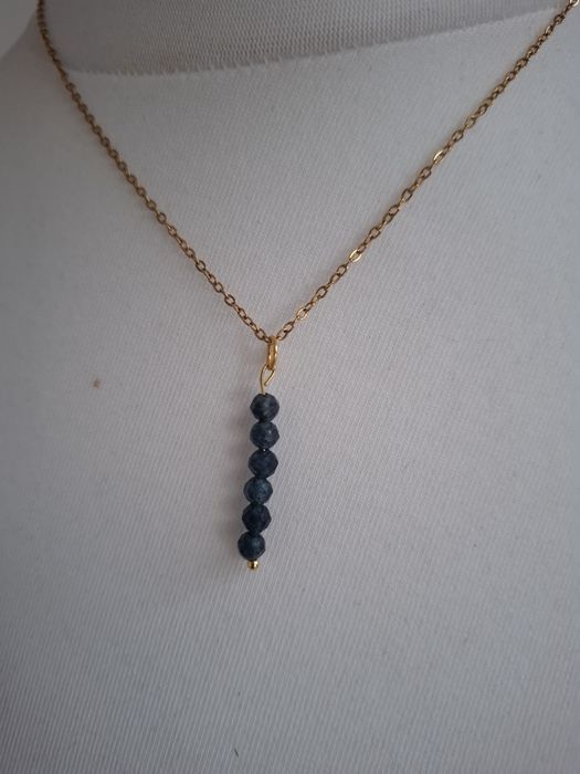 Naszyjnik handmade z naturalnych kamieni szafir