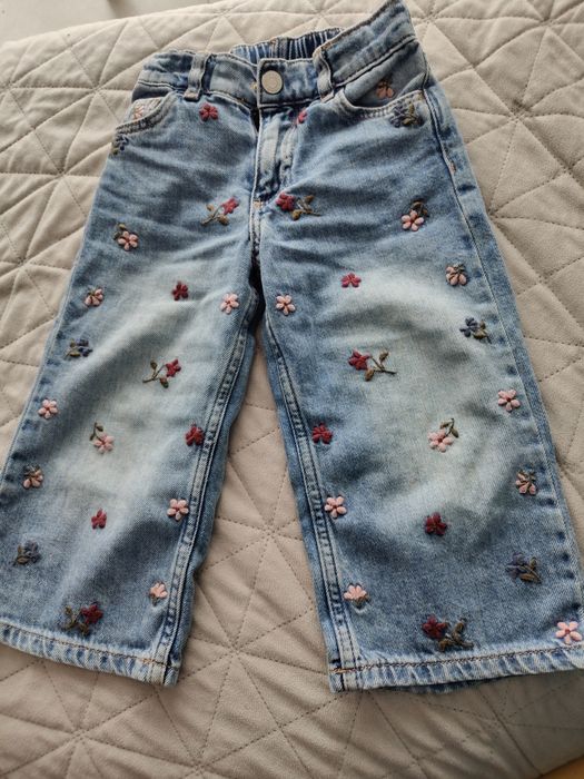 Jeansy z szeroką nogawka h&m