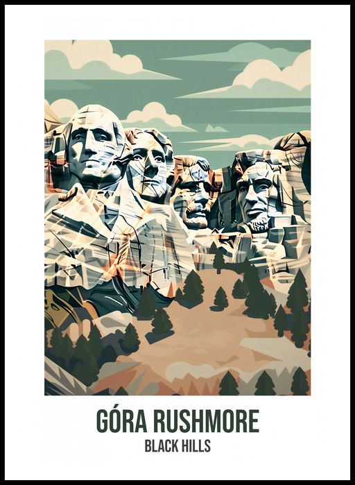 Plakat 67,5x95cm Góra Rushmore