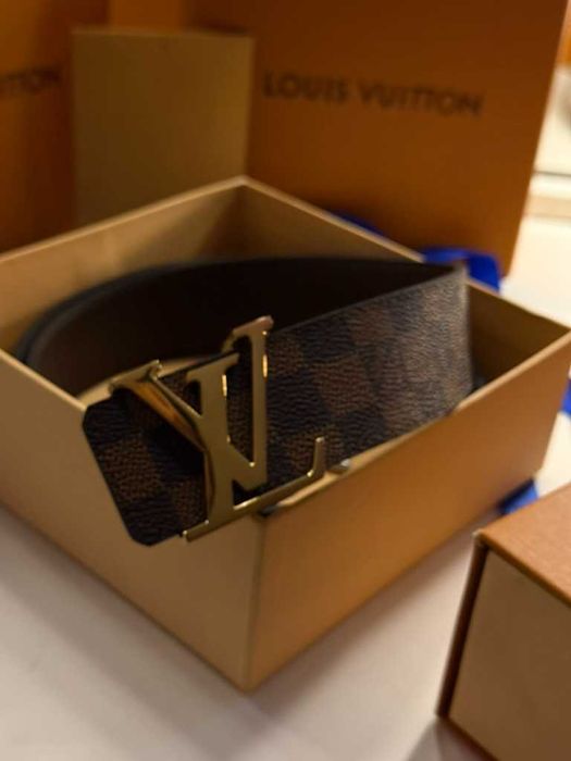 Kultowy Pasek Louis INITIALES Damier / R. 90-110 / Full Box