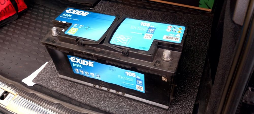 Akumulator EXIDE AGM STOP-START 12V 105Ah/950A, 26 m-cy, test