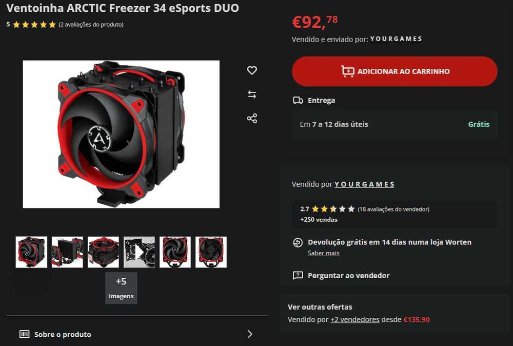 Air Cooler  ARCTIC Freezer 34 eSports DUO