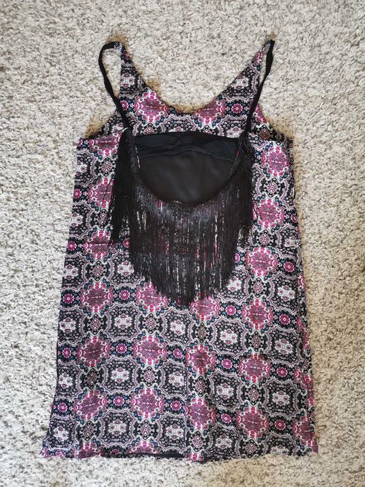 Letnia sukienka Sinsay S/36 mini z wiskozy dekolt z tyłu